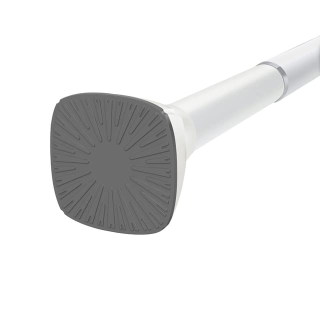 Lolypot Teleskopstange Ohne Bohren Nie Rostend, Verstellbare Duschvorhangstange 64-78cm, Klemmstange, Gardinenstange zum Klemmen, Vorhangstange ausziehbar,Feder Spannstange,Kleiderstange 64-78cm Weiß-grau