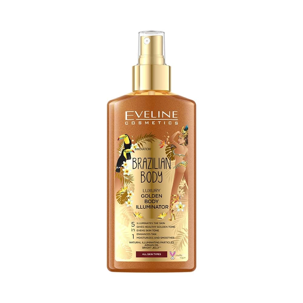 Eveline Cosmetics Brazilian Body Luxuriöser Goldener Körper-Illuminator – Befeuchtet und Ebenmäßiger Teint