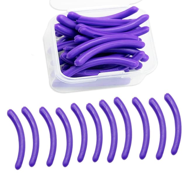 Wimpernzange füllt Pads,24 Stück Wimpernzange Nachfüllpads Silikon Wimpernzange Ersatzpads Gummidichtung mit transparenter Aufbewahrungsbox für Universal Wimpernzange Lila