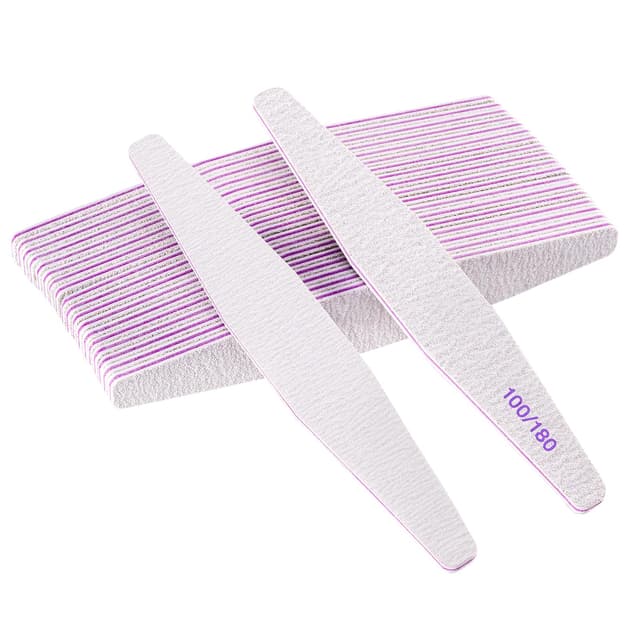 20 Stück Nagelfeilen, professionelle Nagelfeile, doppelseitig, wiederverwendbar, 100/180 Grit für Nagelstudios, Nagelkunst zu Hause 20 Stück Rhombisch