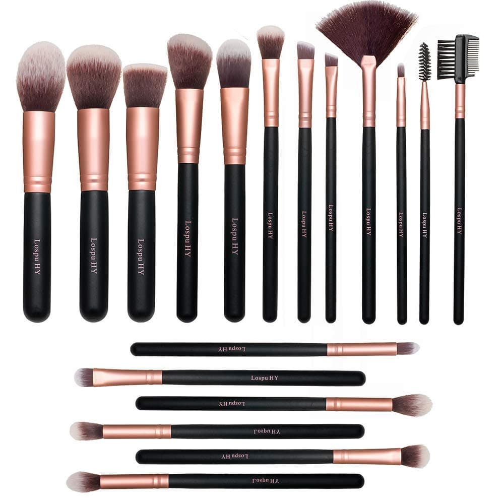Pinselset Makeup AMMIY 18 Stück Professionelle Pinsel Set Rosa Gold Gesicht Make Up Pudercreme Puder Foundation Lidschatten Concealer Eyeshadow Schmink Pinsel