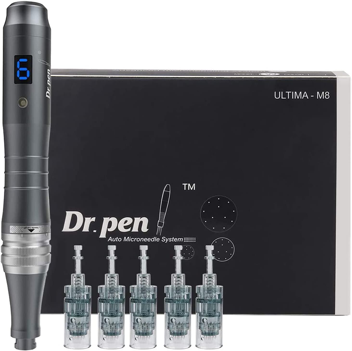 Dr.Pen Ultima M8 Microneedling Pen - Drahtloses Mikro-Needling pen elektrisch Derma Pen für Gesicht, Körper and Hautpflege, Microneedling Stift - mit 5 Stück 16-Pin-Kartuschen