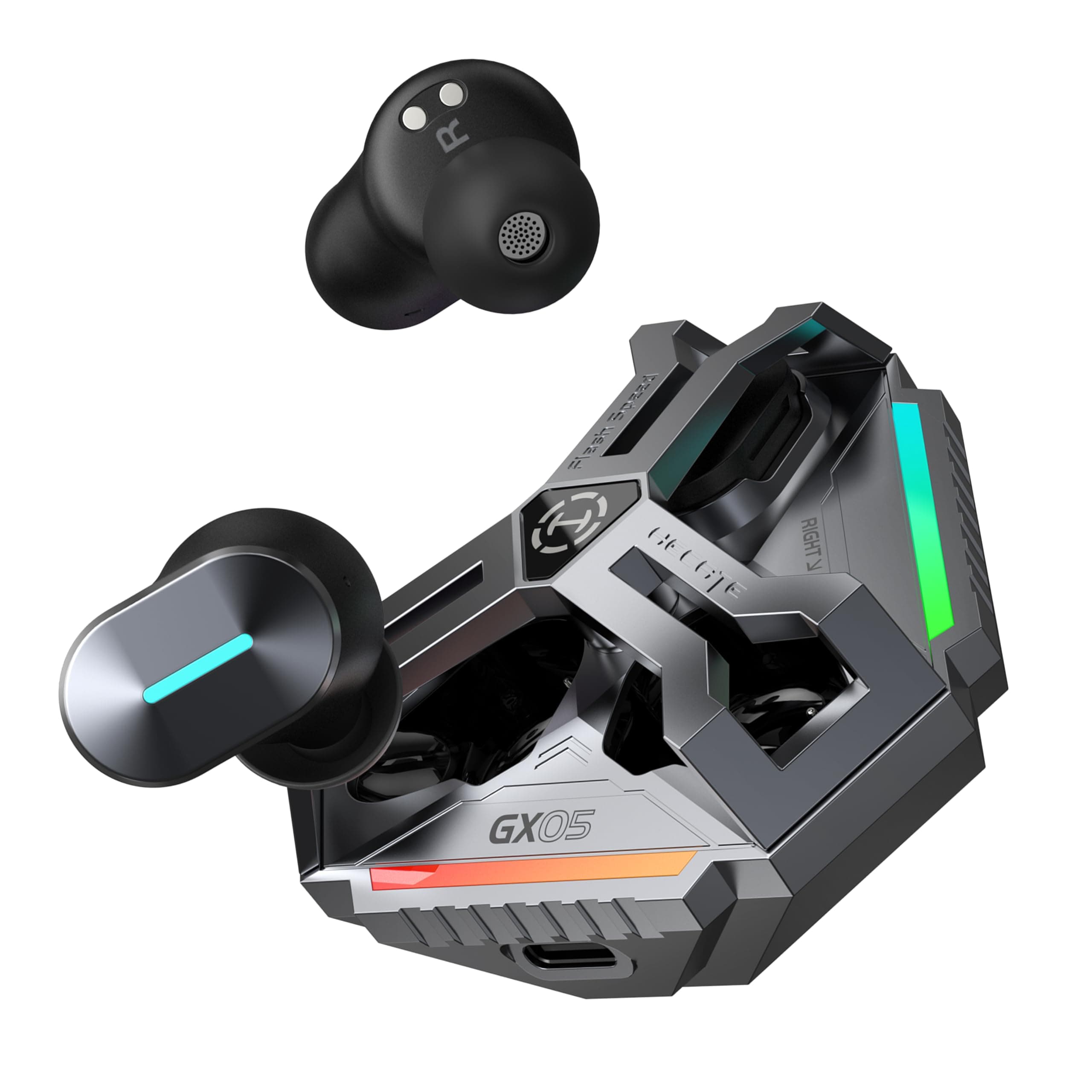 HECATE by Edifier GX05 True Wireless Bluetooth Gaming Earbuds, Active Noise Cancelling, mit ultraniedriger Latenz (2,4 GHz Response Speed), LHDC, dual MIC, RGB, Fast Charge GX05 Full Metal