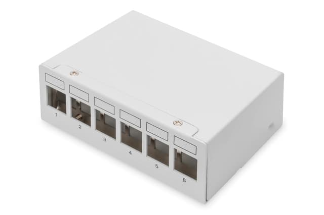 DIGITUS Desktop Modular Patch Panel, geschirmt, 6-Port, Lichtgrau