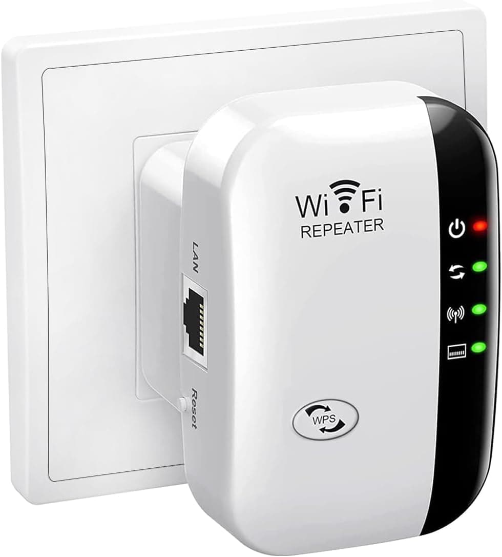 Tkimat WLAN Verstärker, 300 Mbps WLAN Repeater, 2,4 GHz WiFi Repeater mit LAN Verbindung, WiFi Erweiterung mit Router/Access Point Modus, Internetverstärker bis zu 5000 sq.ft und alle wlan-whi