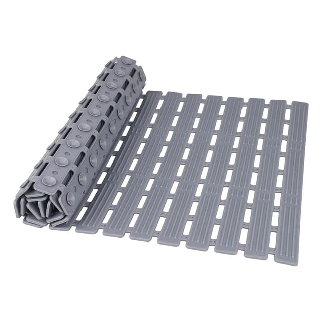 Badewannenmatte rutschfest 90 x 40 cm: Maschinenwaschbar Duschmatte mit SaugnäPfen Zusammenklappbar Sicherheits Badematte aus TPE - Schnelle EntwäSserung Antirutschmatte Badewanne (Dunkelgrau) Dunkelgrau, 90 X 40 Cm