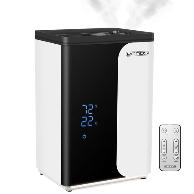 Ultraschall Luftbefeuchter 5 Liter WIFI Smart Life App Fernbedienung Luftreinigungsgerät Luftreiniger Eingebautes Hygrometer LED-Touch-Display 12h Timer Nachtmodus Warm oder Kaltfunktion HEPA Filter