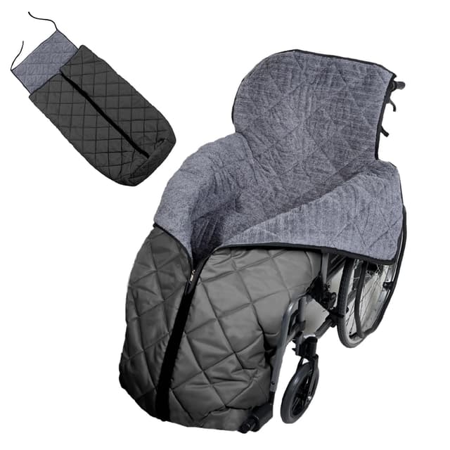 LPRYAO Rollstuhl Schlupfsack Fußsack | Fußsack für Rollstuhl Rollstuhlfahrer Erwachsene Winter | Rollstuhlsack Fusssack Kniedecke Beindecke für Erwachsene Winddichte Decke Größere Größe (Schwarz)