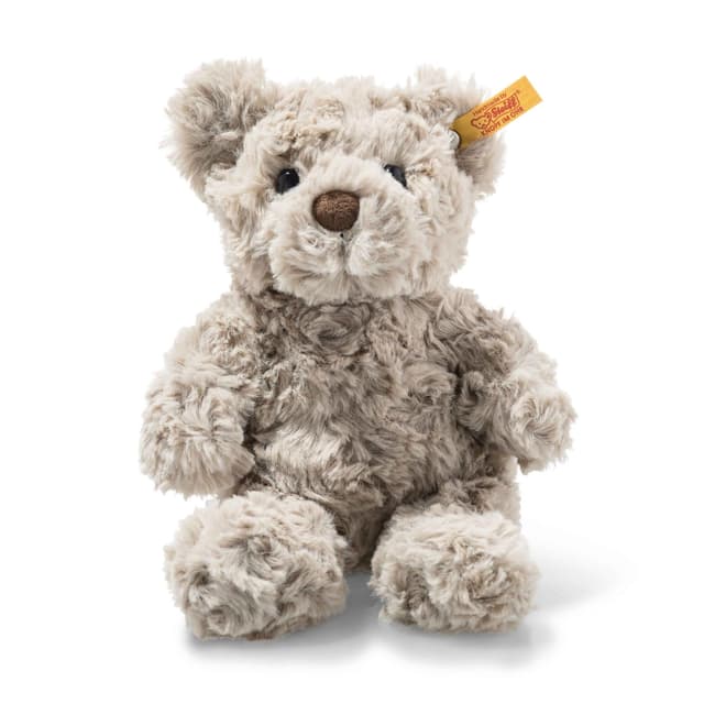 Steiff Soft Cuddly Friends Honey Teddybär hellgrau 18 cm, Teddy aus flauschigem Plüsch, Grau 18 cm Single