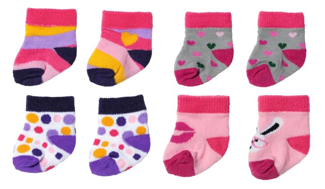 BABY Born 836057 Bunte Socken für 43 cm Puppen, Einfarbig, Gemischt