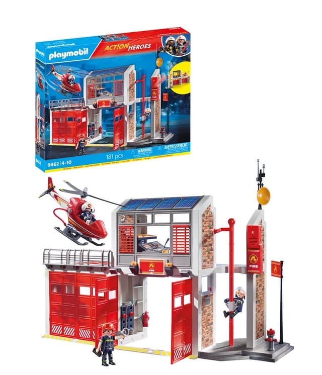 PLAYMOBIL City Action 9462 Große Feuerwache mit Soundeffekten, Ab 5 Jahren Single