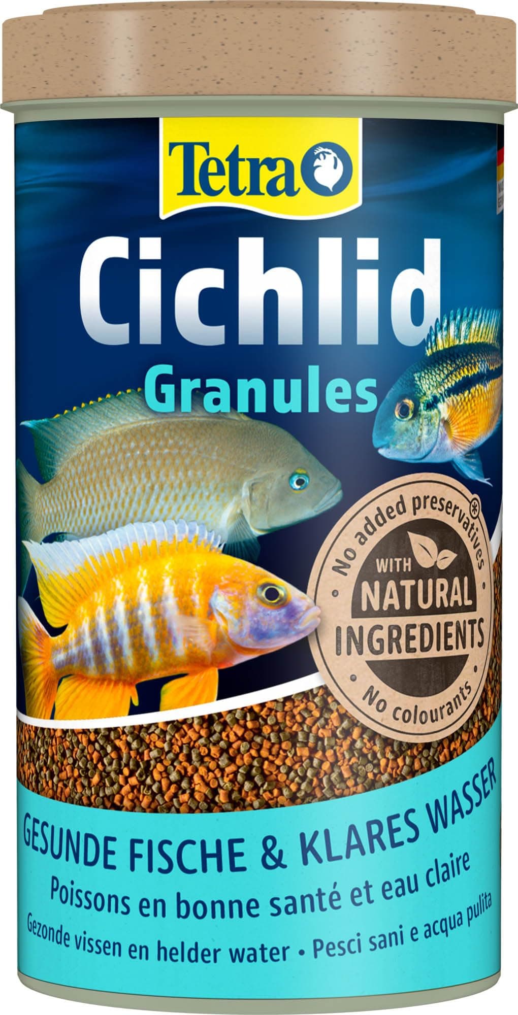 Tetra Cichlid Granules - Hauptfutter Mix mit 2 verschiedenen Granulaten für mittelgroße Cichliden, 500 ml Dose Granules (500 ml)
