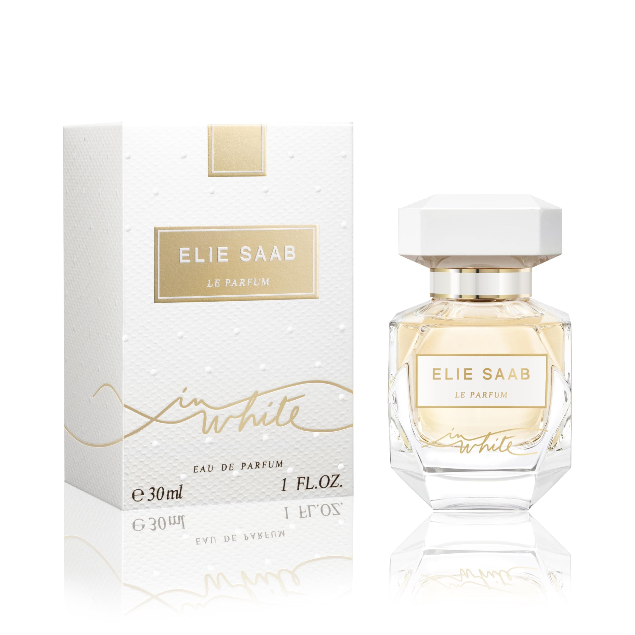 Elie Saab Le Parfum in White 30 ml – Eau de Parfum für Frauen – Fruchtiger Chypre-Duft – Lebendige Noten von roten Früchten, Birne und Patschuli – Transparenter Glasflakon