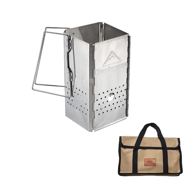 camping moon Edelstahl Kohleanzünder Anzündkamin Grillstarter Grillkamin für BBQ, Kamin, Grills