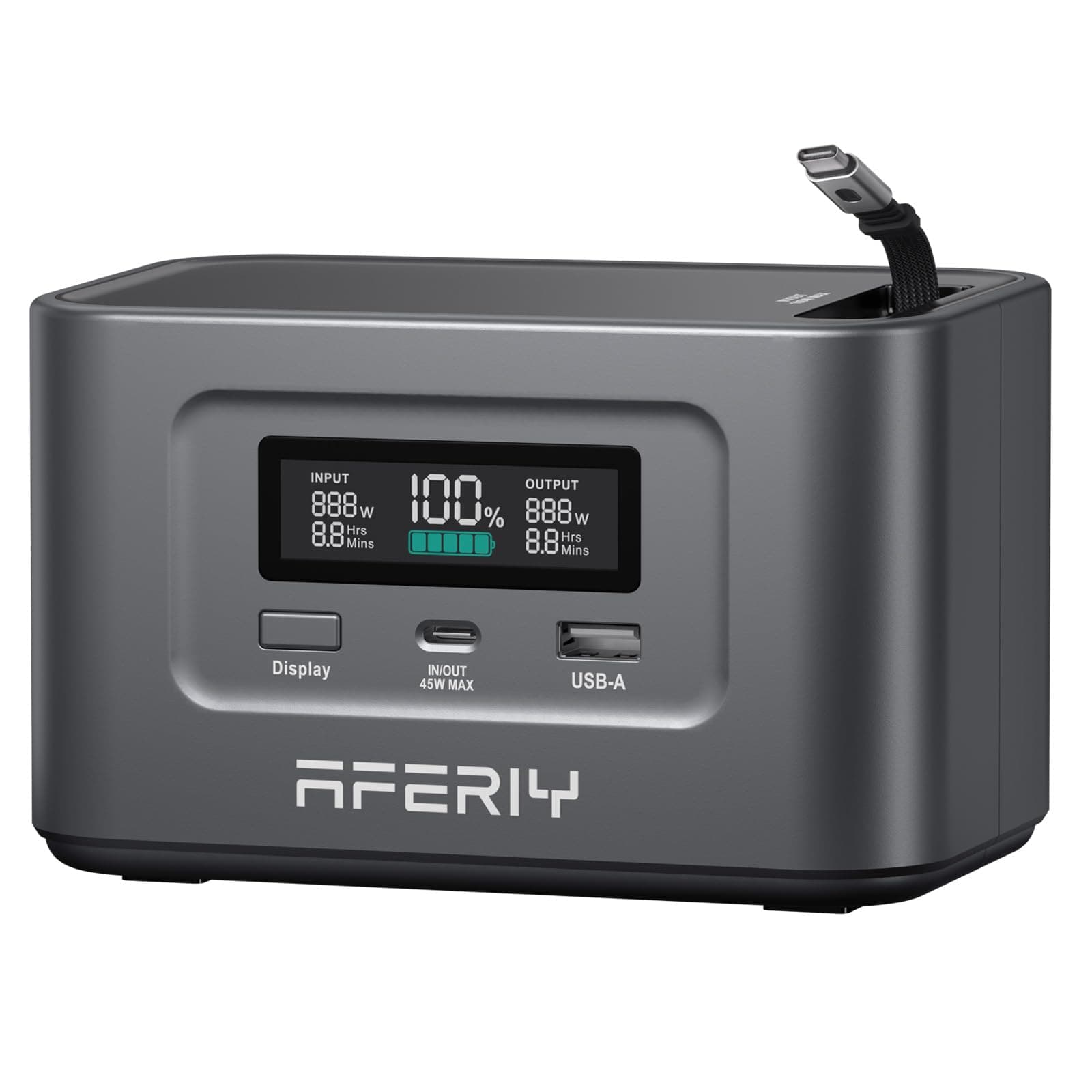 AFERIY 145W Tragbare Powerstation, 99,2Wh/31000mAh LiFePO4 Batterie, 3-Port, 6-in-1 Sicherheitsschutz, 100W Solar Generator für Outdoor Camping, Reisen und Notfallsituationen AF-PB010