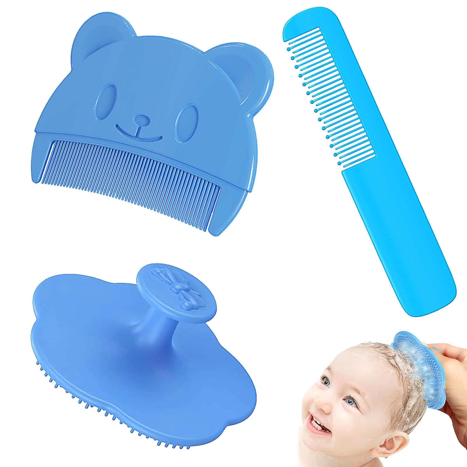 Babyhaarbürsten,3 Stück Baby HaarbüRste Milchschorf Kamm Baby Schorfkamm Baby Milchschorf Baby Entfernen Baby Badebürste für Kinder und Neugeborene,Milchschorf und Geschenk zur Geburt