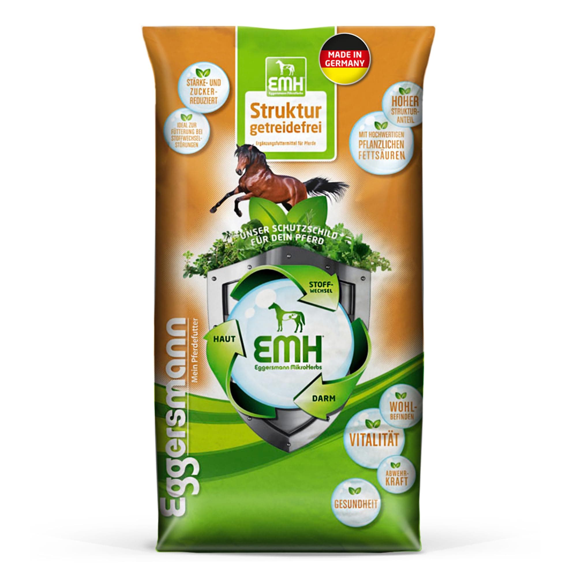 Eggersmann EMH Struktur getreidefrei 20 kg - stärke- und zuckerreduziertes Pferdefutter Struktur getreidefrei 20 kg (1er Pack)