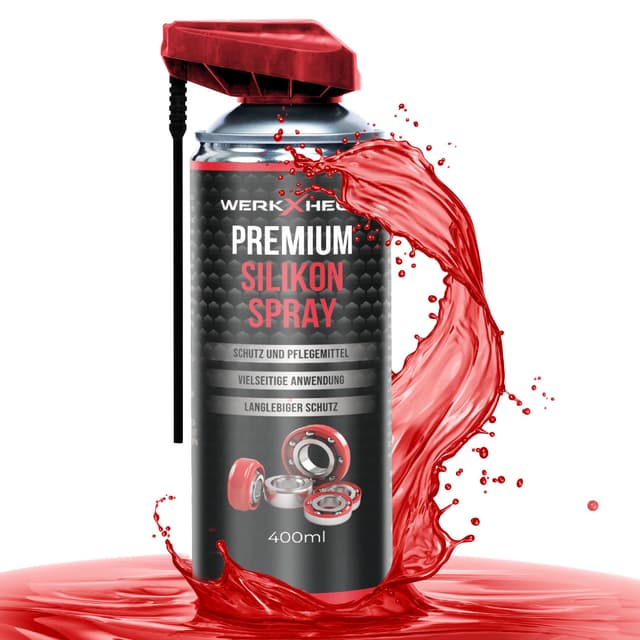 WerkXheld Silikonspray Gleitspray 400ml Premium Schmieröl, Kriechöl & Sprühfett - Laufband Öl, Silicone Spray, Silikonfett für Dichtungen, Kunststoff, Gummi, Holz & Metall 1x