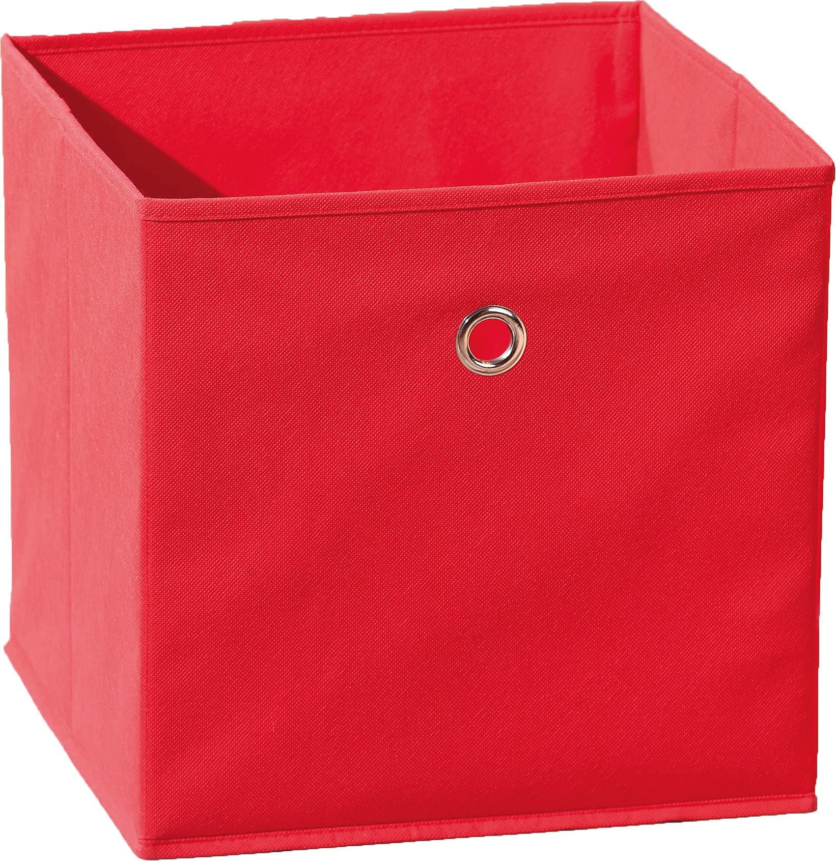Inter Link – Faltbare Aufbewahrungsbox – Klappbarer Objekthalter – Stoff Faltbox – Aufbewahrungsbox für Raumteiler oder Regale – 32 x 32 x 32 cm – Mit Fingerloch – Winny – Rot