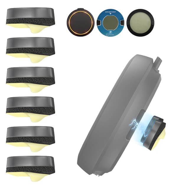 Ermorgen 6 Stücke Ersatz Metallplättchen Set kompatibel mit OOONO Parkscheibe 3/2 /1,OOONO CO-Driver 2 Halterung für OOONO Parkscheibe und Blitzerwarner, 3 Paar Klebepads mit Magnet