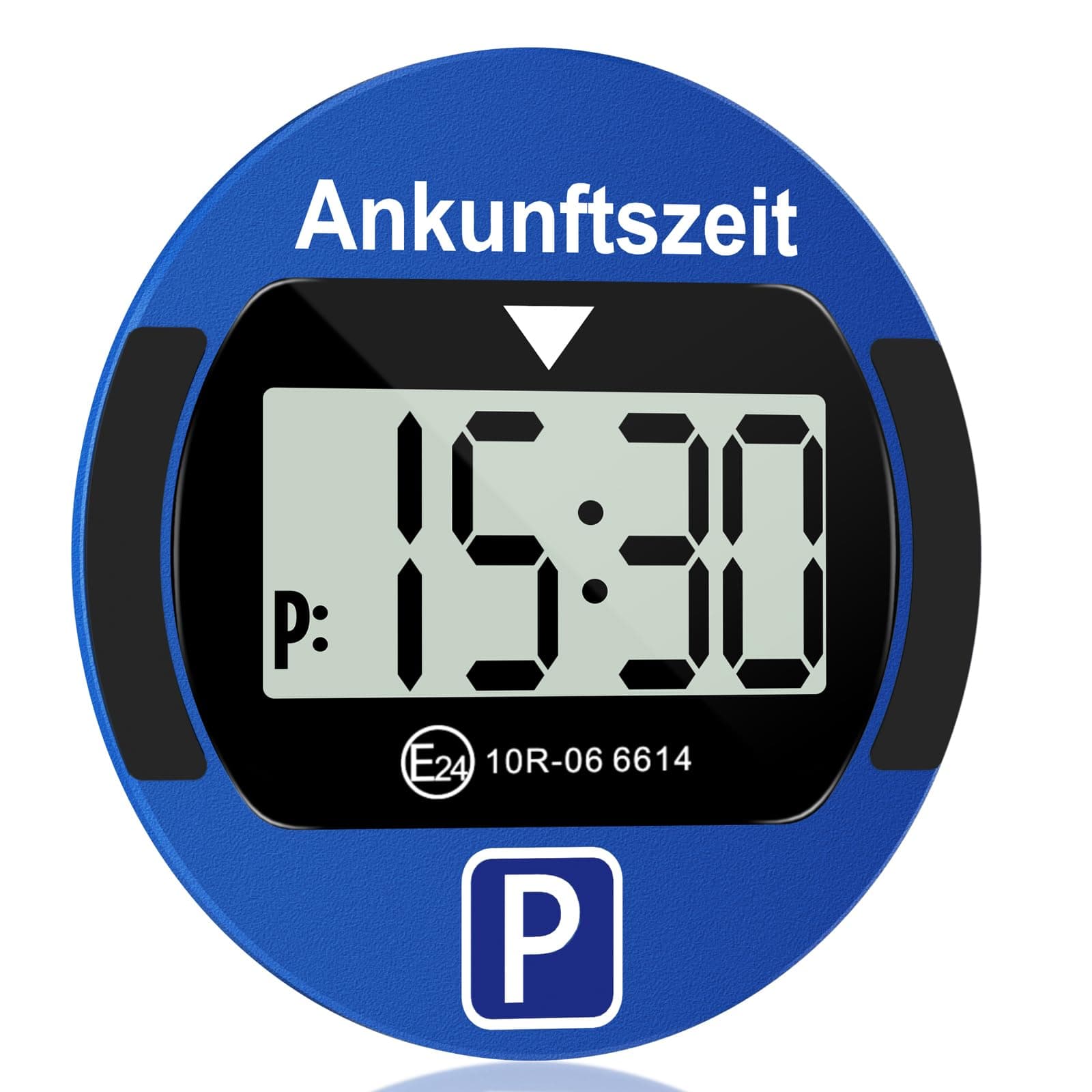 TEOV Elektronische Parkscheibe mit Zulassung KBA fürs Auto - Digitale Parkuhr mit Nachtmodus und Taktungseinstellung, Großer Bildschirm, präzise Zeitmessung, Rund. Blau oder Schwarz Rund - Blau