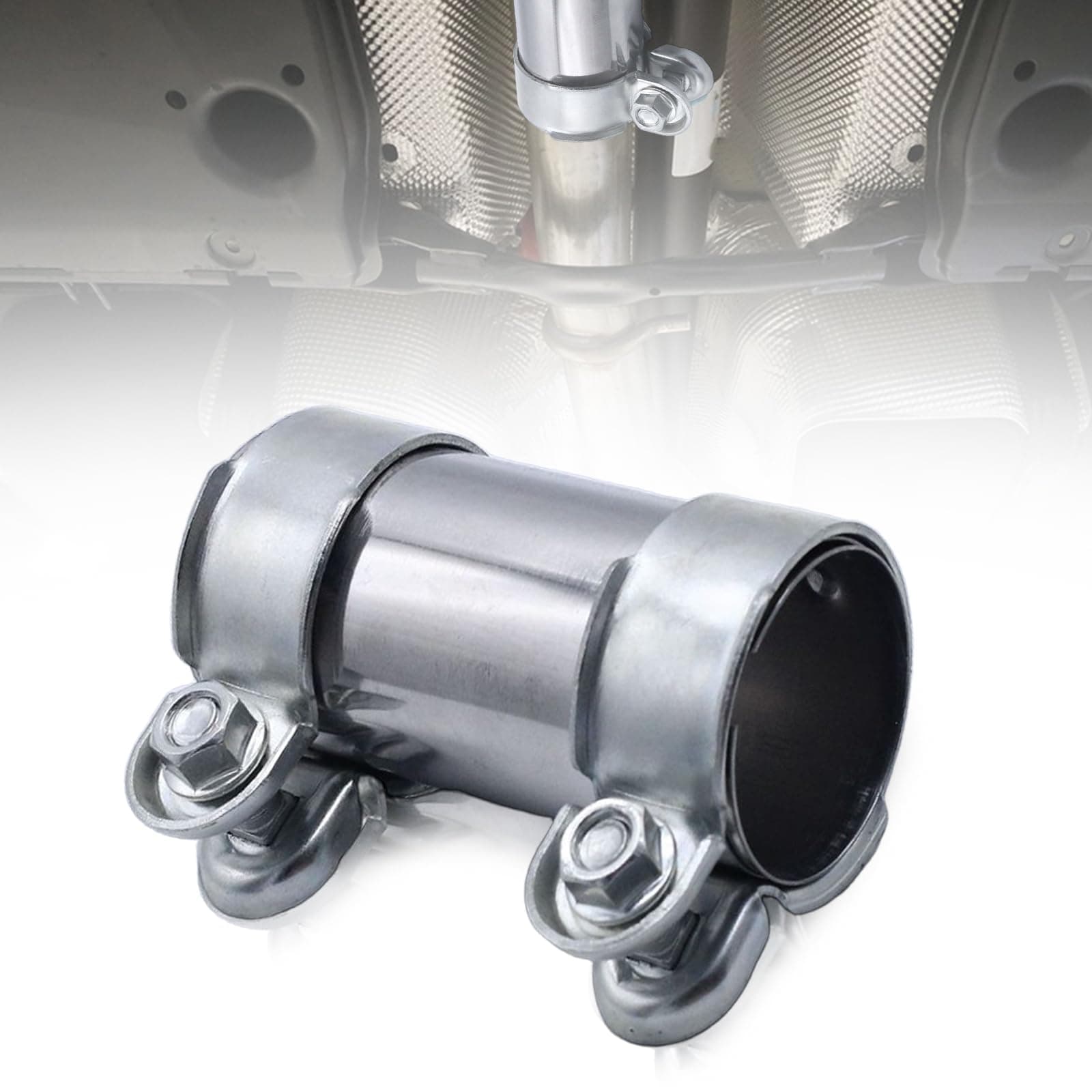 Auspuffschelle, ø 50mm X 125mm Doppelschelle Rohrverbinder Auspuff Schelle Edelstahl Auspuffrohrklemme Abgasrohrverbinder für Auspuffrohr Auto