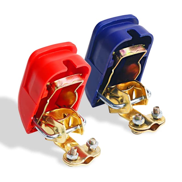 12V Batterieklemmen Autobatterie Schnellspanner mit Kappe Batteriepolklemmen Autobatterie Schnellklemmen Polklemmen Batterieklemmen (1 Paar)