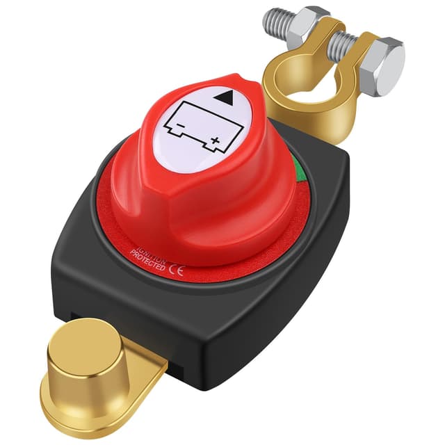 PlayDen Batterie Trennschalter 12V-48V, Wasserdicht Batterietrennschalter Hauptschalter Batteriehauptschalter für Auto Motorrad Marine Boat Caravan Yacht Bus Boot Reisen