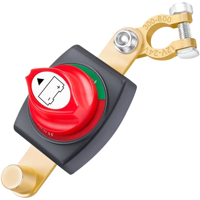 Bolatus Batterie Trennschalter 12V 24V 48V, Einstellbarer 180° Batterieschalter, ON-OFF Batterie Hauptschalter, Autobatterieschalter für Auto LKW Boot Jacht Wohnwagen Motorrad KFZ