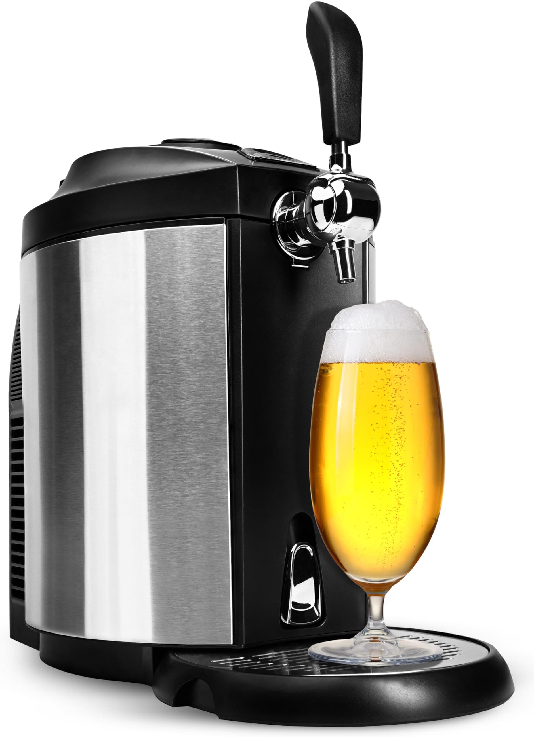 Clatronic Bierzapfanlage | handelsübliche Bierfässer | 5 Liter Bierzapfanlage | mit Kühlung von 2°C-12°C | Zapfanlage mit LED-Display | inkl. 3x CO2-Patronen | komfortable Temperaturreglung | BZ 3740