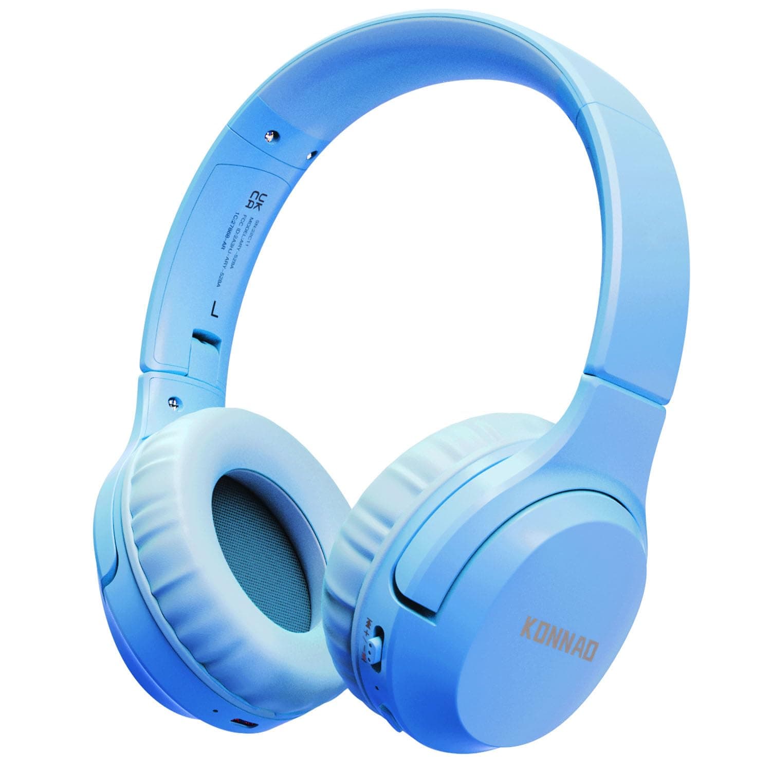 KONNAO Kinder Kopfhörer Wireless 60H, Faltbare On Ear Kopfhörer mit MIC, Lautstärkebegrenzer 85dB/94dB Drahtlose Kopfhörer, Over-Ear Kopfhörer für Kinder Erwachsene Schule Online Class Reisen Blau