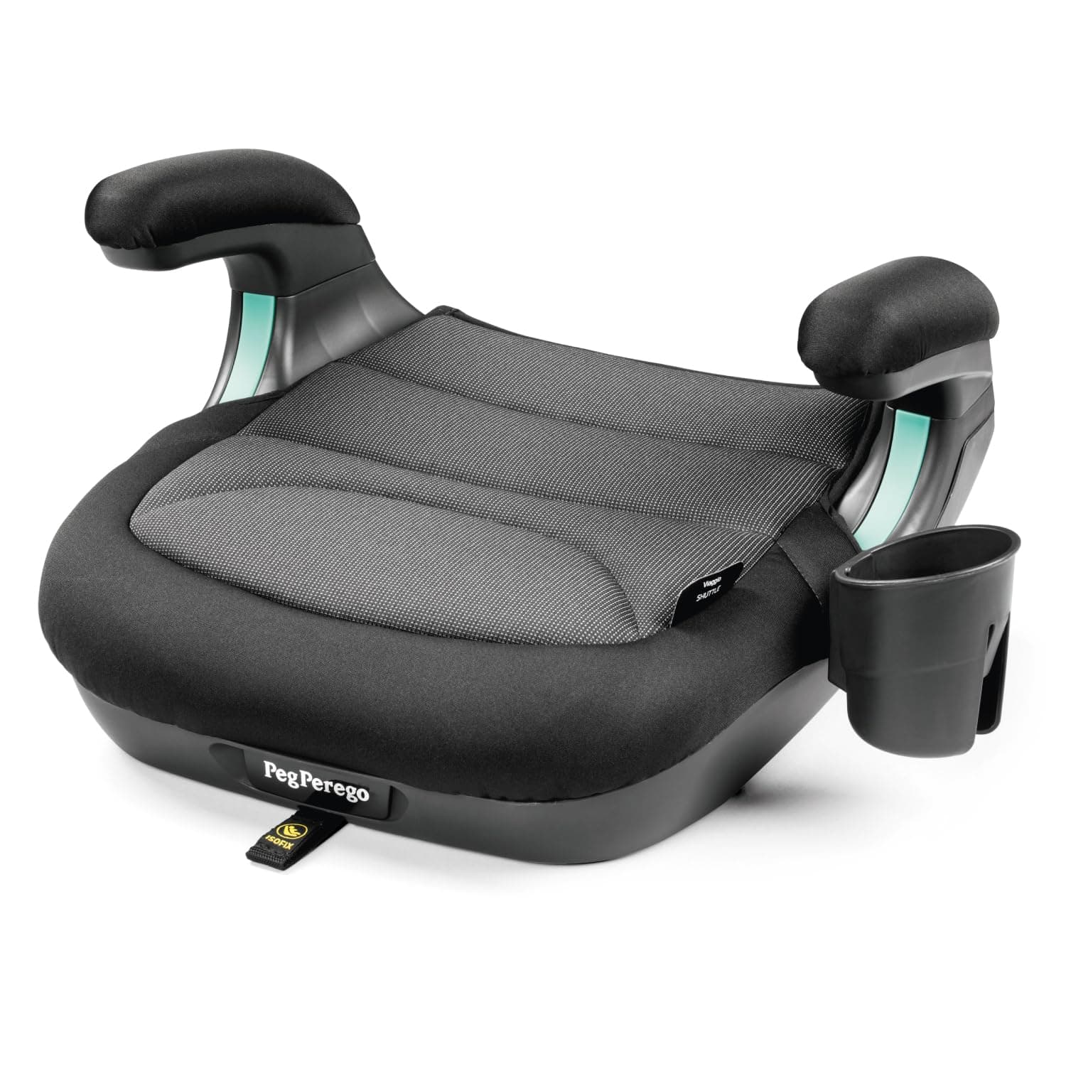 Peg Perego Viaggio Shuttle Autositz, Auto-Sitzerhöhung mit ISOFIX für Kinder von 125 bis 150 cm (6-12 Jahre), 22-36 kg, Crystal Black CERTIFICATE R/129 CRYSTAL BLACK