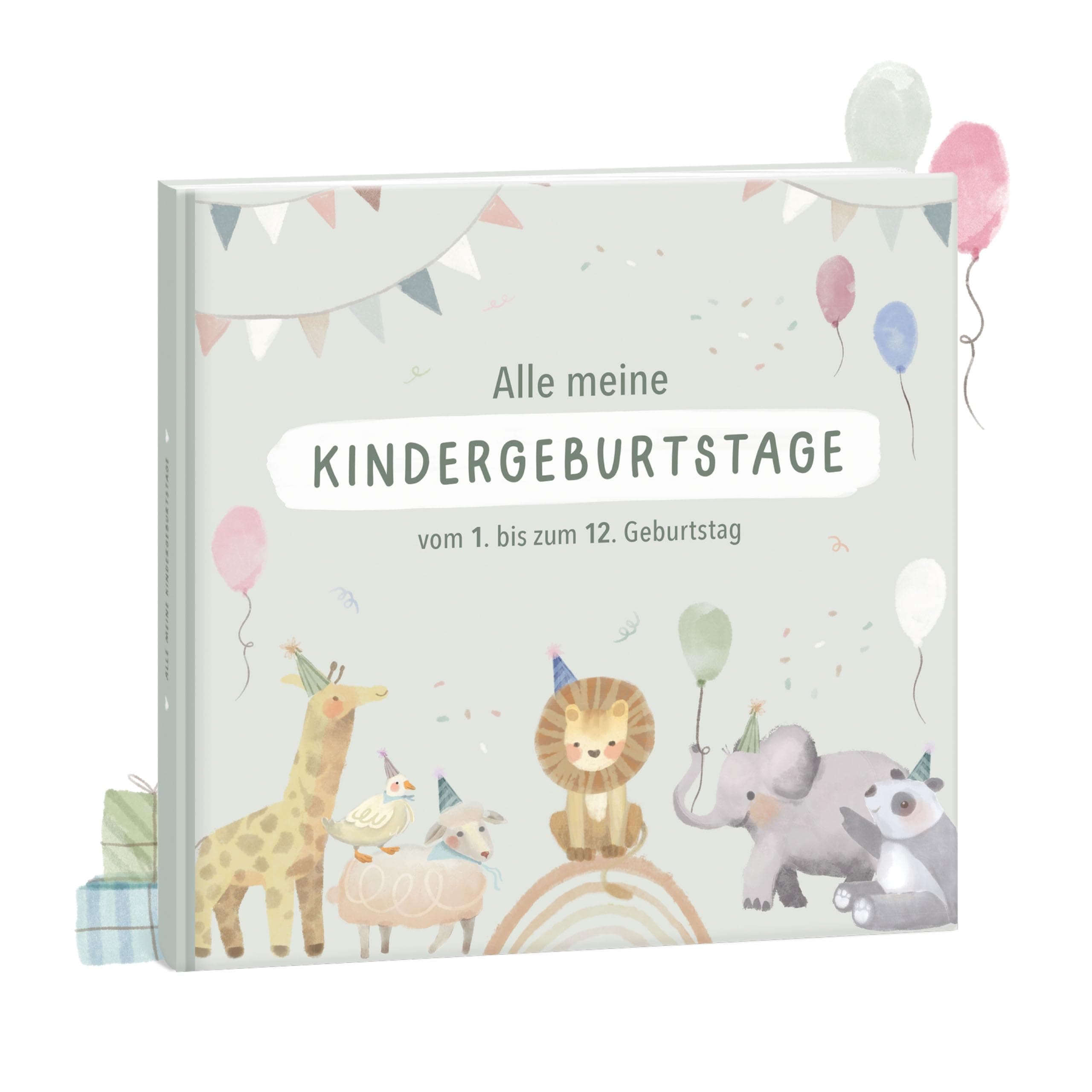 Mintkind Fotoalbum Kinder Salbei – Erinnerungsbuch Kindergeburtstag mit Ausfüllseiten – Erinnerungsalbum 1 bis 12 Jahre – Geschenk zur Geburt für Jungen & Mädchen