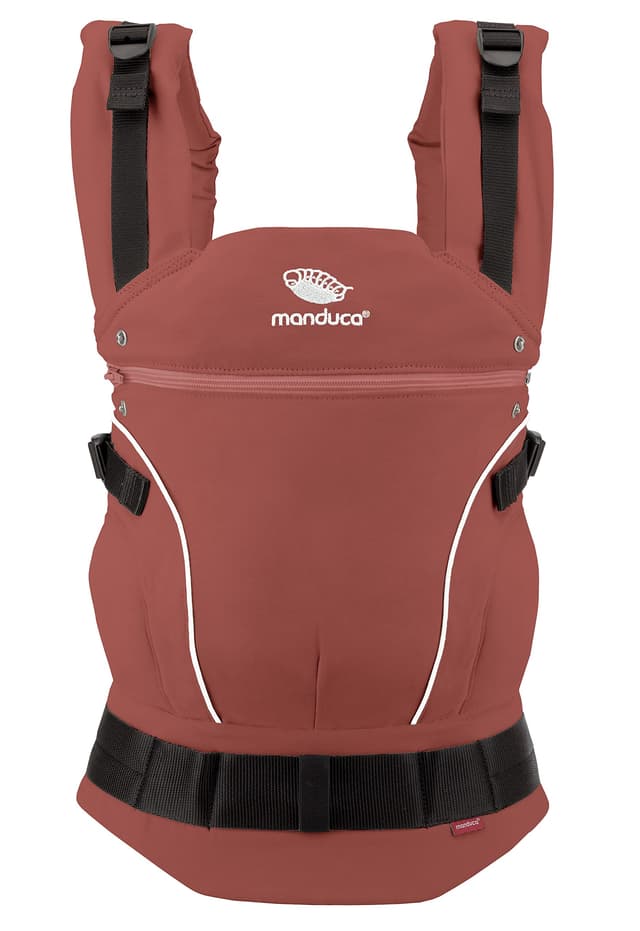 manduca First Babytrage - Verstellbarer und vielseitiger Tragesitz für Babys und Kleinkinder (3,5-20 kg) - Babytrage mit Front-, Hüft- und Rückentragefunktion ,Rouge Rouge Einheitsgröße