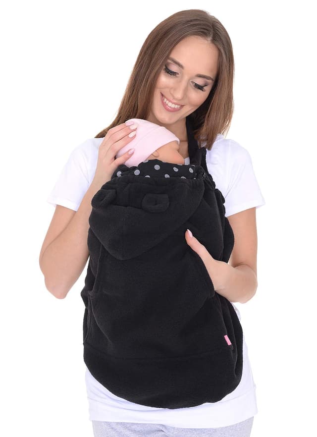 Mija - Tragecover, Universal Bezug für Baby Carrier/Tragetücher/Cape 4023 (Schwarz/mit Punkten) Schwarz / mit Punkten