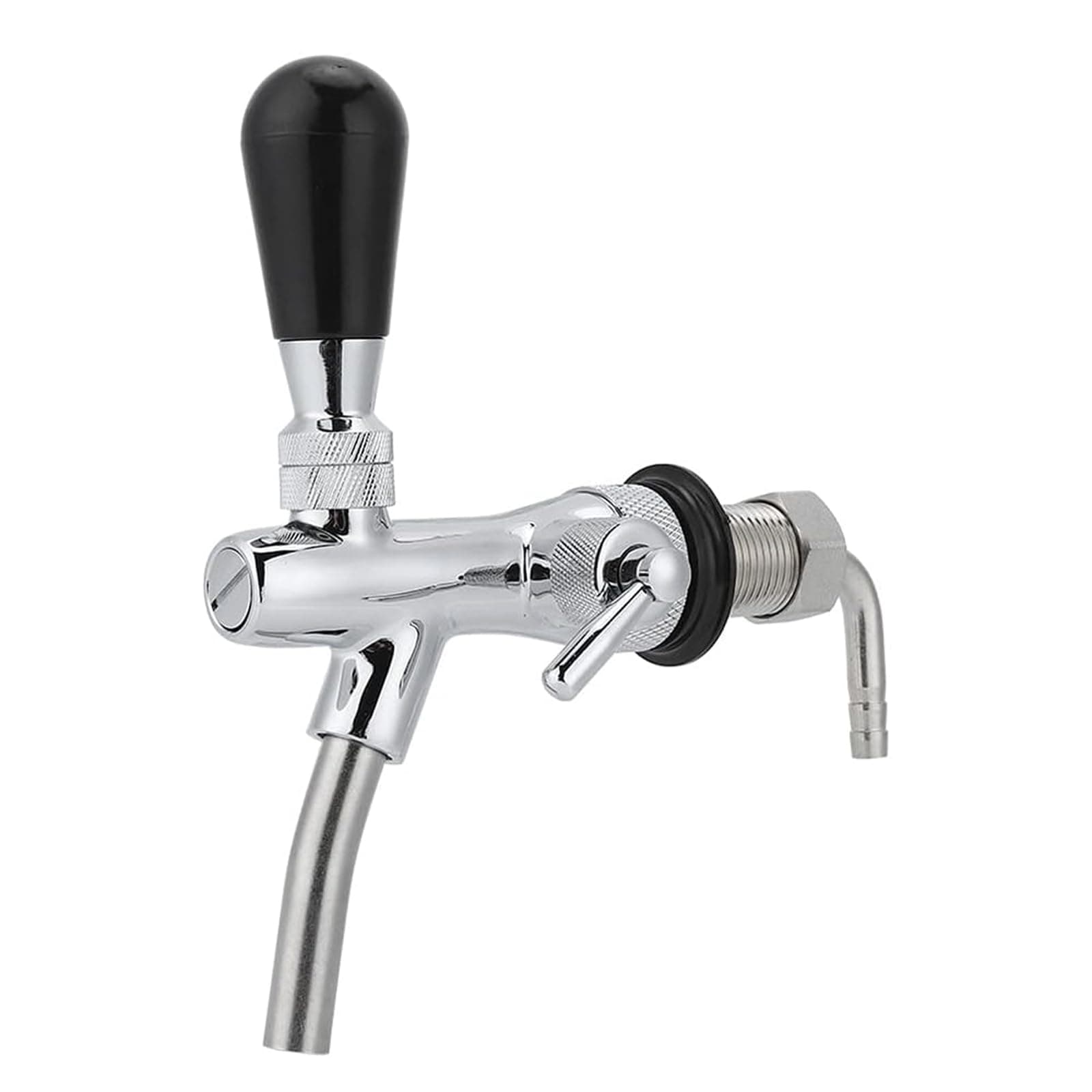 Kadryxon Einstellbare Bierhahn Wasserhahn Edelstahl Fassbier Wasserhahn Durchflussregler Verchromung Schaft, G5/8 Gewinde Einstellbarer Bier Zapfhahn für Home Bar Restaurants