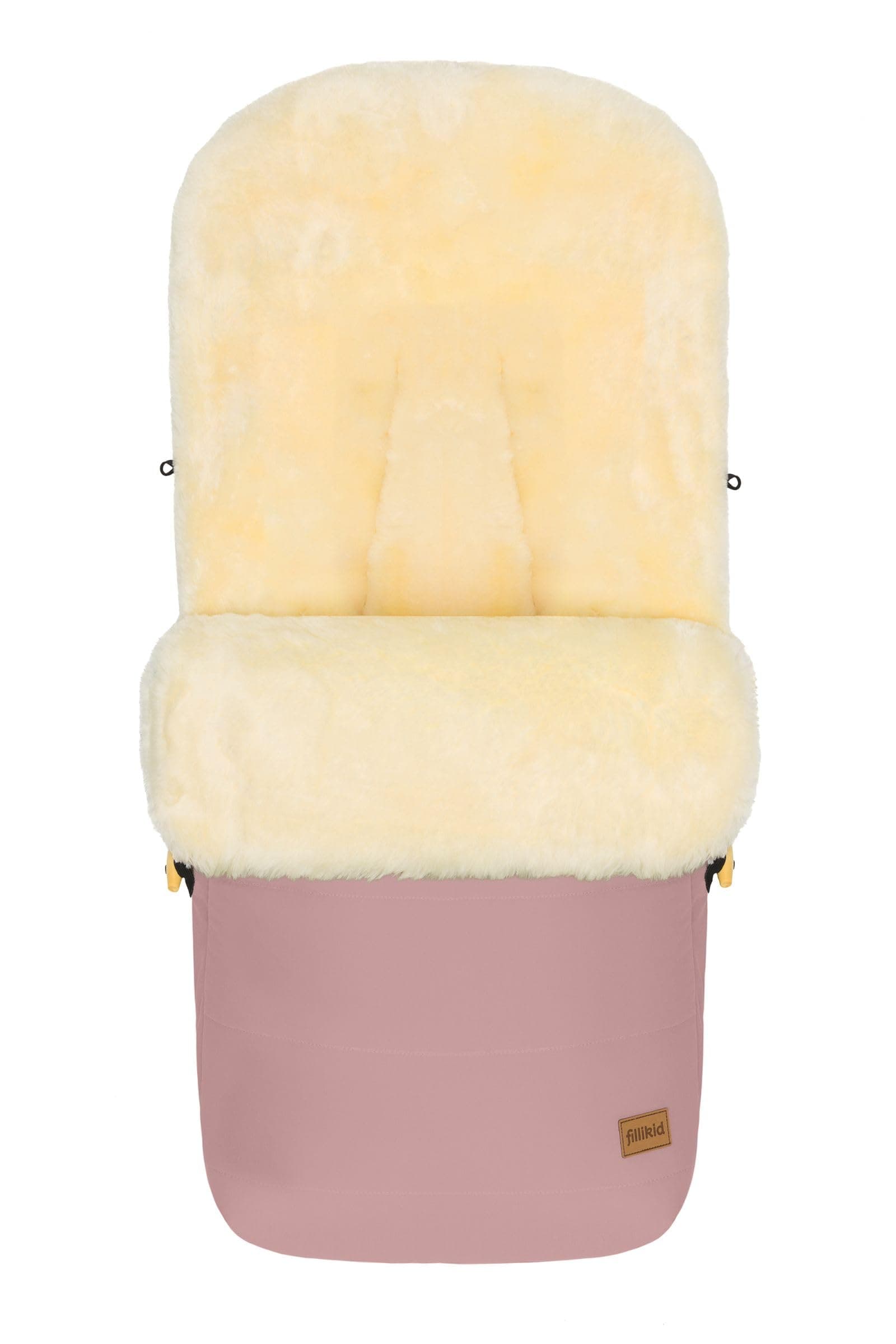 Fillikid Winterfußsack Bernina Lammfell Exklusiv Kinderwagen, Buggy | Winterfußsack wind- & wasserabweisend | Warmer Kinder Fußsack echtes Lammfell herausnehmbar | Baby Fußsack ab 0 Monate Altrosa