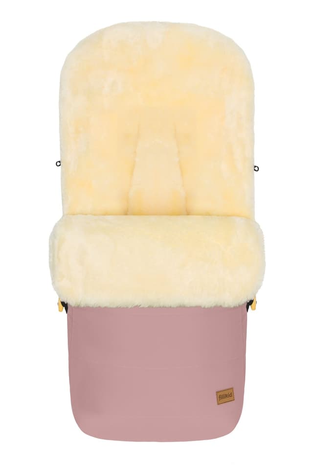 Fillikid Winterfußsack Bernina Lammfell Exklusiv Kinderwagen, Buggy | Winterfußsack wind- & wasserabweisend | Warmer Kinder Fußsack echtes Lammfell herausnehmbar | Baby Fußsack ab 0 Monate Altrosa