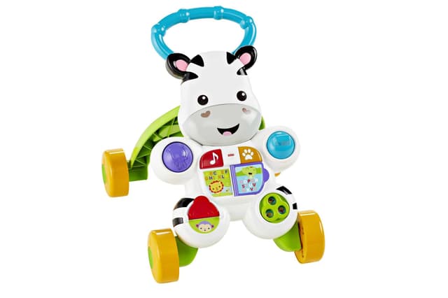 Fisher-Price Lern mit mir - Zebra Lauflernwagen, musikalisches Aktivitäts- und Gehspielzeug mit Lerninhalten, ab 6 Monaten, Deutsche Version, Reduzierte Verpackung, HBW56 Deutsh - Reduzierte Verpackung