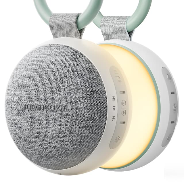 Momcozy WN06 Tragbare White Noise Machine Baby mit Nachtlicht – Weißes Rauschen Gerät für Neugeborene, 20 Beruhigende Klänge, Wiederaufladbare Weißes-Rauschen-Therapie und Bluetooth-Lautsprecher
