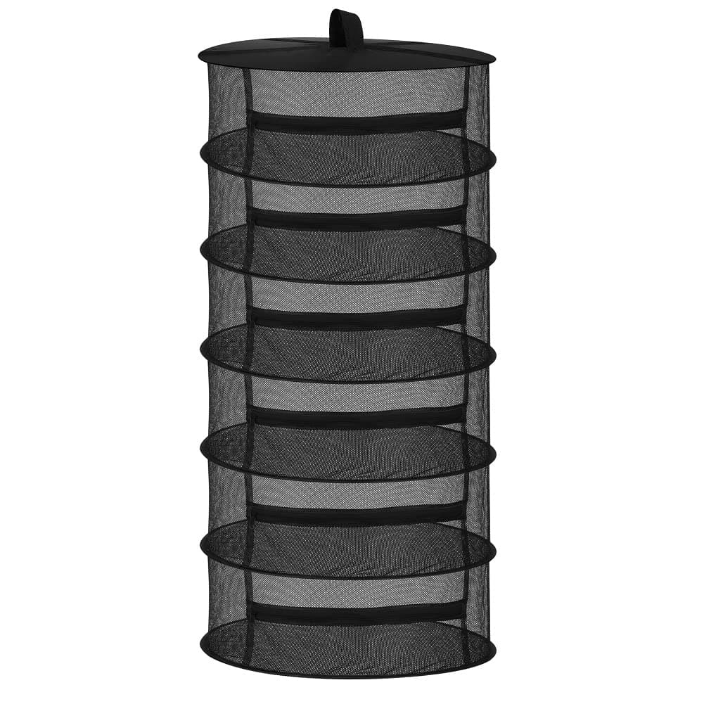 chefeggukk 6-Schicht-Kräuter-Trockengestell Pflanze hängend Mesh trocknen Netz zusammenklappbar Pflanze trocknen Netz mit Garten Baumschere, S Hang Schnalle Schwarz 6 Lagiges(120cm*60cm)