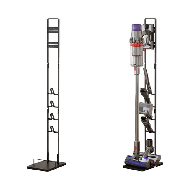 Foho Ständer Kompatibel für Dyson V15s V15 V11 V10 V8 V7 V6, Halterung, Bodenständer, Zubehörhalter Speichern und Organisieren, Kein Bohren schwarz