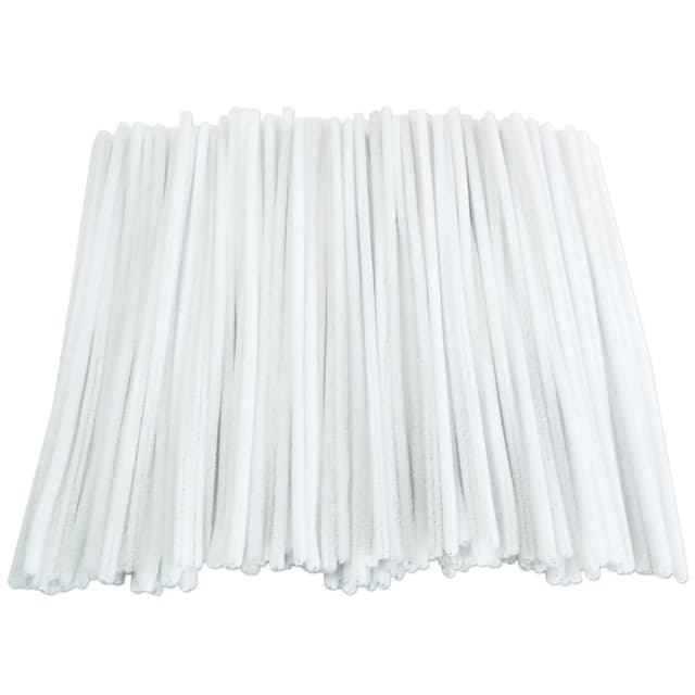 FANGZIDM 200 Stück Pfeifenreiniger Weiß 300x6mm, Pfeifenputzer zum Basteln Kreative DIY Weihnachtsbaum Blumen Tier Dekorationen