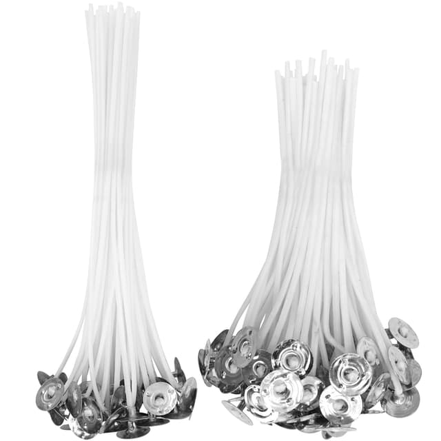 XINOUKJ 100 Kerzendochte in 2 Größen (10cm & 15cm) - Aus Natürlicher Bio-Baumwolle, Vorgewachsen Mit Sojawachs - Für Rauchfreie Kerzen Zum Selbermachen, DIY, Duftkerzen & Aromatherapie 10 CM + 15 CM (100 Stück)