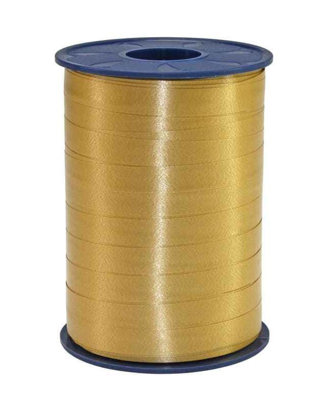 Präsent C.E. PATTBERG Geschenkband Gold, 250 Meter Ringelband 10 mm zum Basteln, Dekorieren & Verpacken von Geschenken zu jedem Anlass 250-m-Spule 10 mm Gold