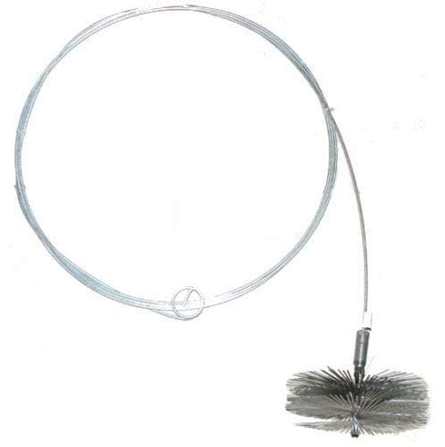 Kaminbesen Schornsteinbesen Kehrbesen Zugbesen Rußbesen aus Federstahl + Schubstange Flexstange Set Verschiedene Größen (Besen 18cm, Flexstange 10m) Besen 18cm Flexstange 10m