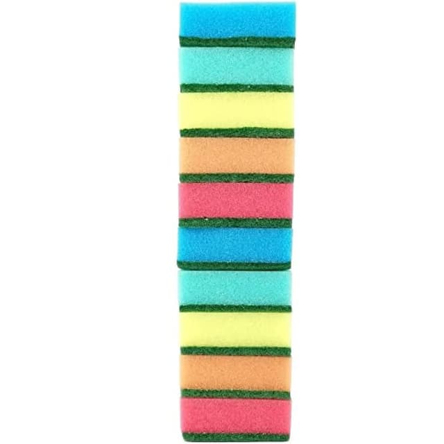 IDEA HOME 10er Set Küchenschwamm, Topfschwamm, Zweiseitig Reinigungsschwamm, 75 x 50 x 28 mm, Mehrzweck Putzschwamm, MIDI, Mehrfarbig Mehrfarbig MIDI