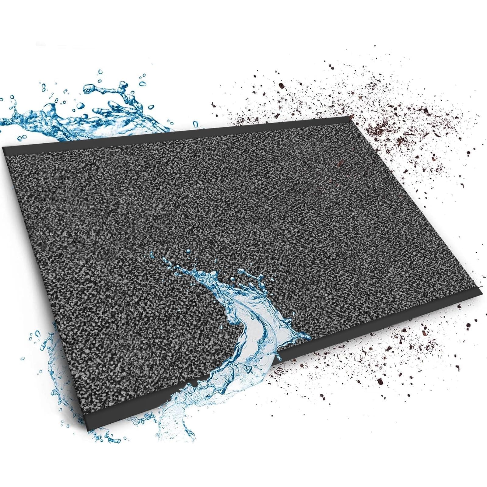 Floordirekt Schmutzfangmatte auf Maß, 90 x 300 cm, Anthrazit-Schwarz, Fußmatte, Türmatte Eingangsbereich, Fußabtreter, Türvorleger, Sauberlaufmatte, Meterware, Sky Anthrazit-schwarz 90 x 300 cm
