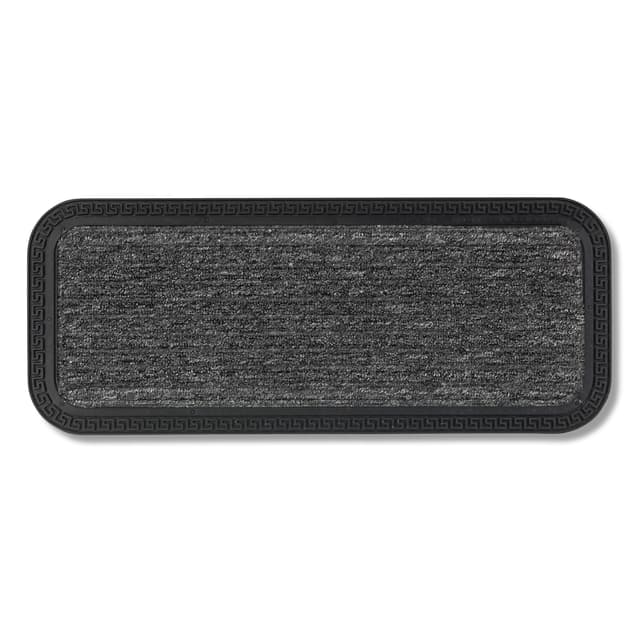Fußmatte Außen & Innen - 25x60 cm - Grau Linien - Sauberlauf Türmatte rutschfest - Schmutzfangmatte sehr strapazierfähig - Fussmatte aussen Stufen 25 x 60 cm (Rechteckig) Grau Linien