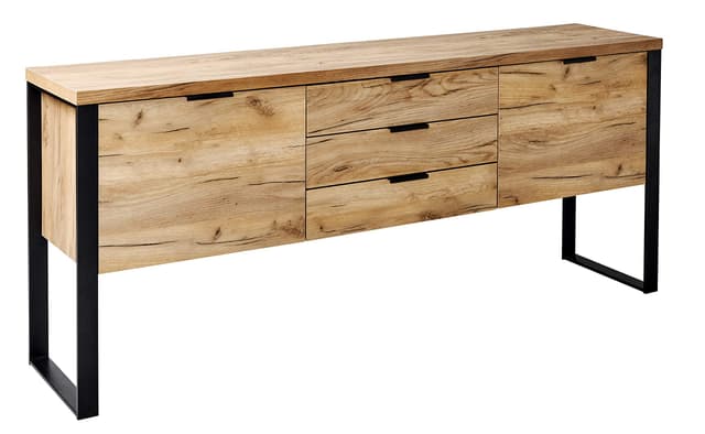 Amazon Marke - Movian Ems - Sideboard mit 2 Türen und 3 Schubladen, 180 x 39,5 x 76,2 cm, Kerneiche-Effekt, 47SB15
